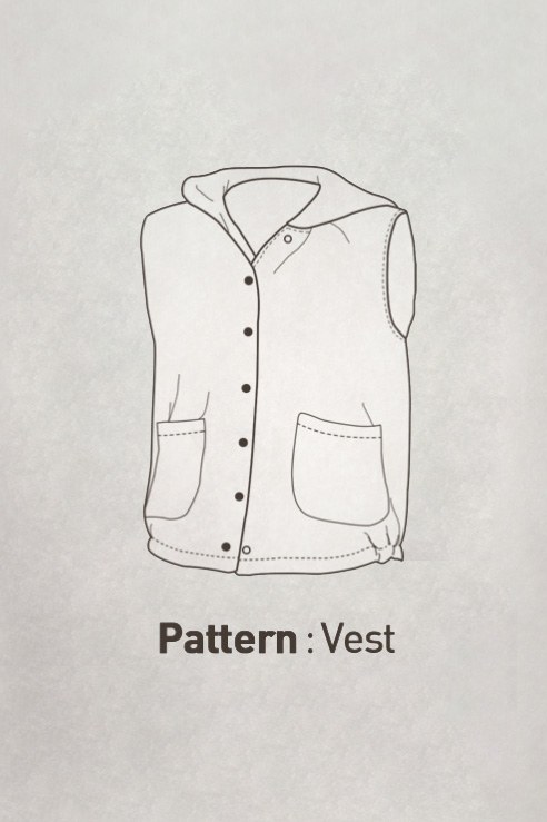  Hood Vest Pattern CTV-085(Adult)