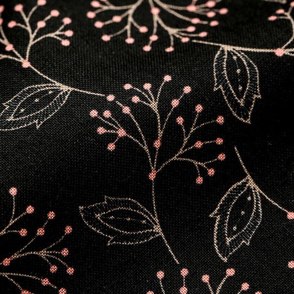Cotton sheeting-Mistletoe Black(44")