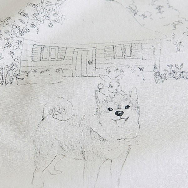 11 woolly cotton linen cut ground - Four Seasons Shiba Shiba Inu