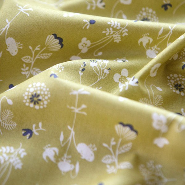 Cotton sheeting-Wild Garden Morse Yellow(44")