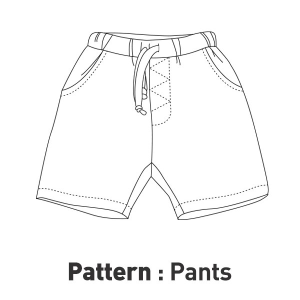 Children pattern -band exhaust shorts CTV-038