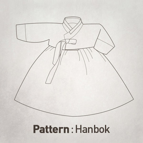 Girls' Hanbok (Jeogori+Skirt) Pattern +A4 Jobawi CTV-021(Child)