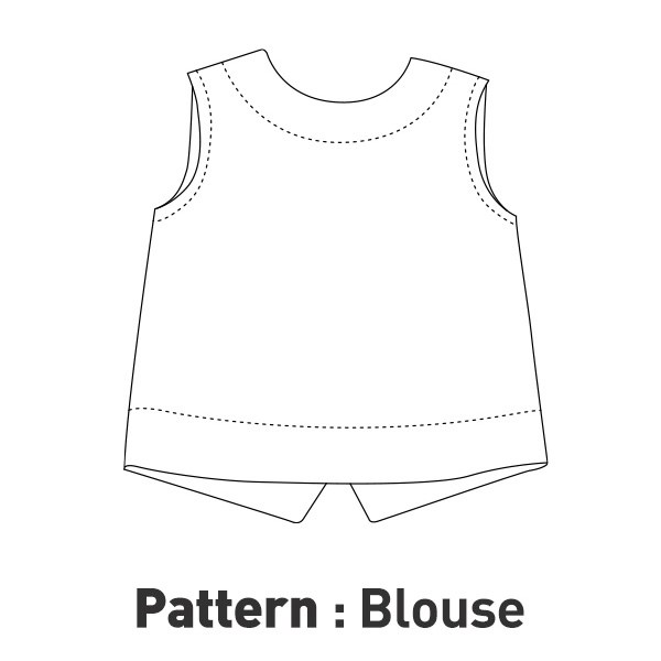 Children's pattern - Rear blouse Blouse CTV-068