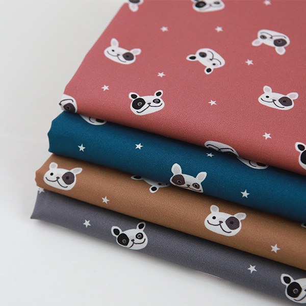 Cotton sheeting-French Bulldog, 4colors(44")