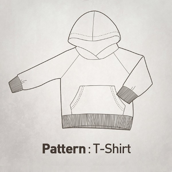 Children's Pattern -Long-sleeve Hooded T-Shirt CTV-018