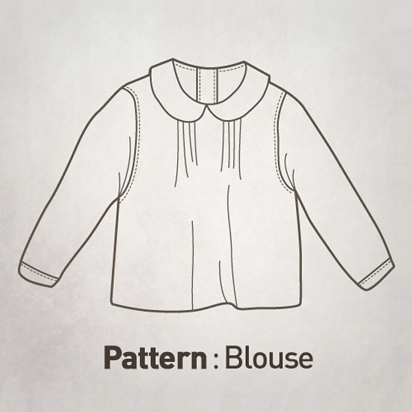 Children Pattern - Pin Chin Long Sleeve Blouse CTV-024