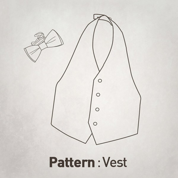 Children's Pattern - Ribbon Tie + Vest Set CTV-041