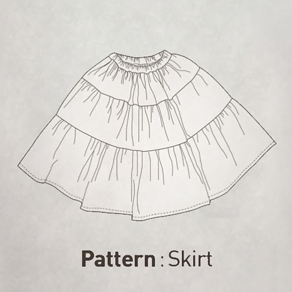 Children's Pattern - Tiered Long Skirt CTV-049