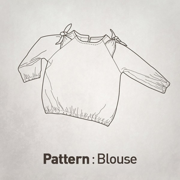 Children's Pattern - Shoulder Ribbon Blouse CTV-050