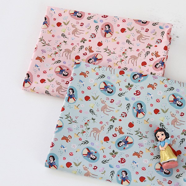 Cotton sheeting-Disney-Snow White Forest Friends, 2colors(44")