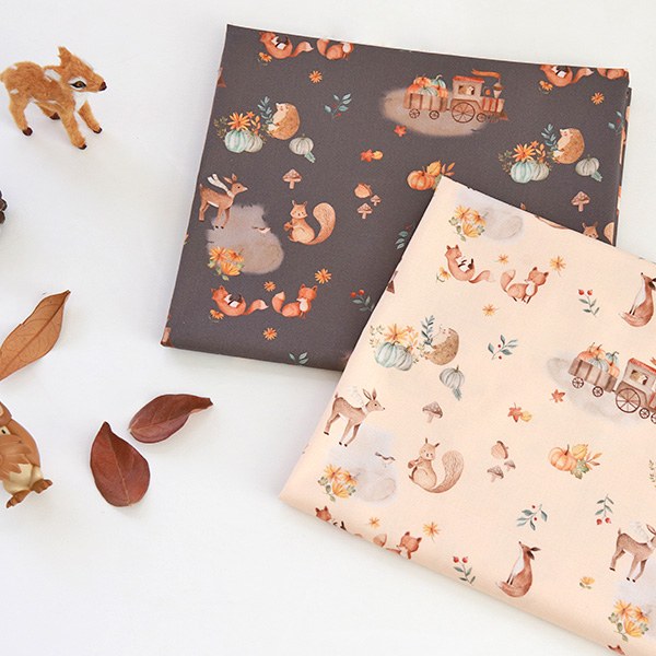 Cotton sheeting-Forest animals, 2colors(44")