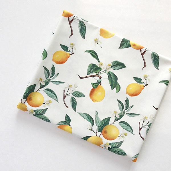 Cotton sheeting-Watercolor Lemon(44")