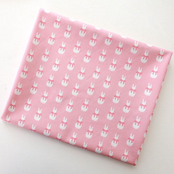 Cotton sheeting-Pink Rabbit(44")