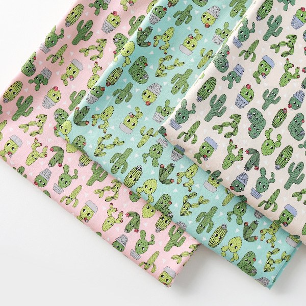 Extensive Cotton shirting - 3 types of cactus friends