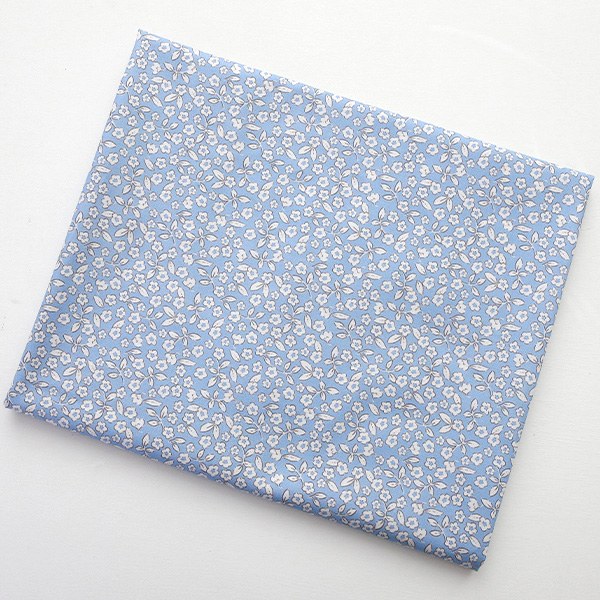 Organic cotton sheeting-Bebe Flora-Blue(44")