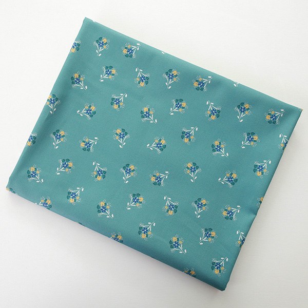 Cotton sheeting-Teal Flower(44")