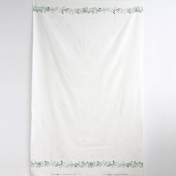 Wide cotton sheeting-Border Green Tea(58")