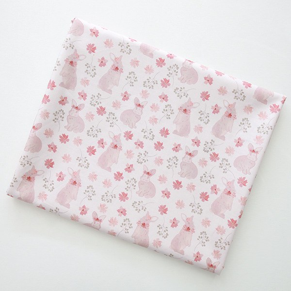 Cotton sheeting-Pink Rabbit(44")