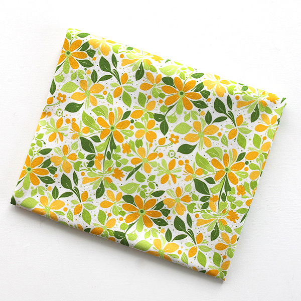 20s Cotton Fabric - Yellow Garden